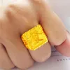 Cluster Rings Vietnamese Gold Ring Jewelry Domineering Fortune Simulation Pure Long-lasting Color Retention Male Thai Opening
