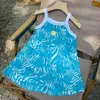 Vestidos da menina do bebê meninas vestido de uma peça 2024 verão grade impresso traje crianças sleveless praia roupas das crianças roupas de princesa