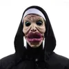 Articoli per feste Divertente Drag Queen Maschera da suora Cosplay Sexy Grandi labbra Maschere a testa piena Puntelli per costumi di carnevale di Halloween