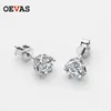 OEVAS Real 0.5-1 Carat D Color Stud Earrings For Women Top Quality 100% 925 Sterling Silver Sparkling Wedding Jewelry 240131