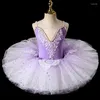 Bühnenkleidung Ballerina Fairy Prom Party Kostüm Kinder Blau Pailletten Blumenkleid Mädchen Tanz Gymnastik Ballett Trikot Tutu