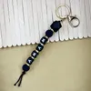 10PC New silicone bead keychain mother bracelet wristband keychain pendant custom name Mother's Day charm gift accessories 240125