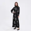 Casual Dresses AP Floral Maxi Women Dress Satin 2024 Fall Lady Clothes Long Sleeve #2008