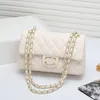 Genuine leather diamond grid chain bag for women's new high-end single shoulder crossbody bag, fashionable underarm bag