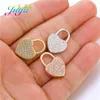 Hänghalsband Juya Diy Heart Shape Locket Key Micro Pave Zircon Charm Pendants Tillbehör för kvinnor armband halsband