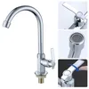 Robinets de cuisine mitigeur d'évier bec pivotant, robinet d'eau froide à levier unique, robinet chromé moderne, outils pour la maison, accessoires