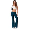 Women's Pants Women Low Waist Solid Flare Slim Fit Full Length Legging Streetwear Capris Trousers Female Clothes 2024 Spring