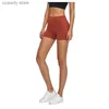 Shorts pour femmes Lulu-Taille haute Sports serrés pour femmes Tissu Lycra Haute élastique Bande respirante Pantalon de course H2422