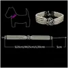 Köpek yakalar tasar zarif kristal yaka kolye gerilim tarzı rhinestone inci evcil hayvan aksesuarları köpek chihuahua ccj303 dhcck için
