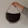 Axelväskor Alf Moon Rinestones Sequin Bag Luxury Designer Purses For Women 2023 New Fasion Siny Diamond and Bags Evening PartyH2422