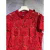 Robe sirène mi-longue rouge pour femmes, tenue de luxe élégante de styliste, nouvelle collection été 2024, Date de printemps, FZ0109