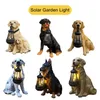 Simulação solar luz animal ao ar livre à prova dwaterproof água resina cão estátuas led luzes da noite para caminho quintal jardim vida selvagem decoração 240119