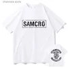 T-shirts hommes Sons of Anarchy SAMCRO T-shirt graphique double face Hommes Femmes Hip Hop Punk Rock Tees À Manches Courtes Été Casual Coton T-shirts T240202