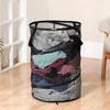 Sacs à linge Stockage de jouets Dortoir Portable Pliable Mesh Panier rond Grande capacité Vêtements sales Chambre d'enfants Voyage Durable avec poignées