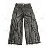 Modekläder Punk Y2K Streetwear Loose Wash Jeans Ripped West Workwear Dark Comfort Plus Size Clothing for Men 240130