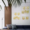 Dekorativa figurer nordiska ginkgo blad väggdekor järn runt guld palm lönn prydnad ljus lyx hängande hängen hem dekoration hantverk