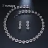 Emmaya Brand Gorgeous Round White Gold Color AAA Cubic Zircon Wedding Jewelry Set for Lover Brides Gift 240123