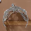 Pinces à cheveux Frontlet Goutte D'eau Cristal Bandeaux Perle Diadèmes Flapper Cap Coiffes De Mariage Strass Front Couronnes Bijoux De Fête