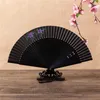 Decorative Figurines Black Folding Fan Chinese Style Hand Vintage Fans Elegent Female Dance Prop Birthday Wedding Party Gift Home Decor