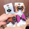 Hair Accessories Glitter Bows With Pumpkin Hairgrips Halloween Clips For Gilrs Dance Party Barrettes