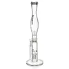 Phoenix Glass Bongs Hookahs Prosty bong z matrycą perc Turbine Perc Glass Bong 17,5 '' szklane rury wodne z wyjmowaną helisą górną częścią