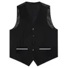 Men's Vests Suit Vest Set For Men Wedding Luxury Black Solid Dress V-neck Single Breasted Sleeveless Waistcoat Man Gift