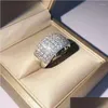 Bagues de cluster Hiphop / Rock Origine Naturel 1.5 Moissanite Gemstone Sier Couleur 925 Bague de bijoux pour femmes Real S925 Sterling Box Drop de Dhruo