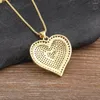 Pendant Necklaces Nidin Arrival Romantic Heart Shape Colorful Color Cubic Zirconia CZ Lucky Wedding Jewelry Party Gifts Necklace