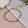 Link Bracelets Stainless Steel Bracelet Round Evil Blue Eye Enamel Colorful Beads Gold Color Chain For Women Charm Female Jewelry Gift