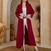 Casual Dresses Women's Dress Arabic Abaya Clothing Ceremony Skirt High Waited V-neck Nightgown Red Muslim Dubai Moroccan Caftan