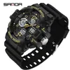 Montre-bracelets Sanda Top Dual Display Men Watches G Style Style imperméable Sports Watch Homme Stopwatch Quartz Quartz Horloge numérique masculine