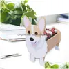 Vaser mini Garden Bldog Poodle Corgi Yorkshire Pots Plastic Flower Planter Pot Dog Diy Home Decor 230603 Drop Delivery DHVDL