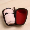 Set da tè Set da tè da viaggio 6 pezzi Borsa portatile da esterno in ceramica KungFu cinese Gaiwan Tazza da tè Tazza da tè