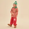 衣類セット子供用冬のスーツガールズスカートコーデュロイオールオーバープリントファーカラージャケットチェリーズボン