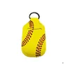 البيسبول الشفاه بلسم الحامل المفتاح النيوبرين الكبير Rec Softball Key Ring Chapstick Sleeve Boys Girls Ball Season Sports Drop Droviour DHBR0