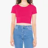 Kvinnor O Neck T Shirts Sexig Crop Top Short Sleeve Tops Ladies Basic T-Shirt Casual Summer Fashion Slim Montering Corset