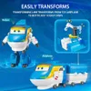 Super Wings 5 pouces transformant Tony avec un avion de transformation de robot cargo en 10 étapes figurines d'action Anime Kid jouet cadeau 240119