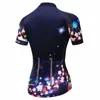 Jaquetas de corrida Bicicleta Bicicleta Manga Curta Jersey Mulheres Ciclismo Camisas Lady Sportwear Blue Star Top