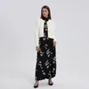 Casual Dresses AP Floral Maxi Women Dress Satin 2024 Fall Lady Clothes Long Sleeve #2008