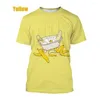 T-shirts pour hommes Hommes d'été et femme T-shirt Fun Banana Fruit Cartoon 3D Impression O-Cou Tee Unisexe Mode Casual Surdimensionné À Manches Courtes