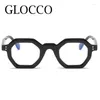 Occhiali da sole Moda Piccoli occhiali da lettura quadrati per donna 2024 Anti luce blu Punk Rivetti Poligono Occhiali da uomo Presbiopia