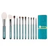 MyDestiny Green Vine 11st Makeup Brush Set gjord av mjukt djur och syntetiskt hår inkluderar ansiktsfria pack 240126