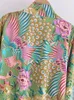 Vintage Boho Kimono Pauw Korte Gewaad Badpakken Damesmode Bloemen Vleermuismouwen Rayon Bohemian Bikini Cover Ups Beachwear 240125