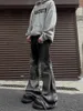 女性ブラックフレアジーンズヴィンテージY2K 90S美的バギーデニムズボンEMO 2000S HARAJUKU WIDE COWBOY PANTS Trashy Closes 2024 240129