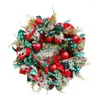 Decorative Flowers Red Christmas Wreath For Front Door Gold Window Wall Decorations 2024 Garland Ornament Guirnalda Navidad