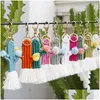 Rame Cactus Keychain Handmade Knitted Cotton Thread Wrapped Tassel For Women Fashion Boho Style Boutique Jewelry Drop Delivery Dhu9V
