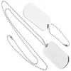 Dog Collars Badge Necklace Silver Stainless Steel For Men Dogtags Necklaces Chain Mens US