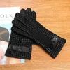 Real Leather Men Gloves Autumn Winter Thermal Plushed Lining Hand-made Woven Sheepskin Driving Gloves Male D0130 240201