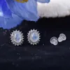 Brincos de parafuso prisioneiro itsmos aaa natural moonstone cz azul luar pedra preciosa s925 prata studs para mulheres romântico luxo jóias presente