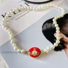 Designer lyxiga smycken Vivienenwestwoods Satellite Viviane Westwood Empress Dowager Magnet Buckle Emamel Pearl Necklace Womens Net Red Spice Saturn Pearl Clavi